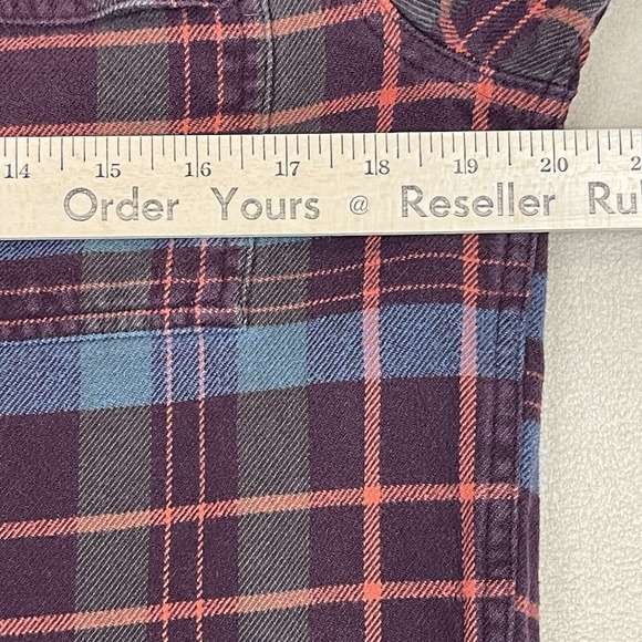 The North Face Shirt Men Small Red Blue Plaid Long Sleeve Button Up Hiking Adult - Picture 4 of 11